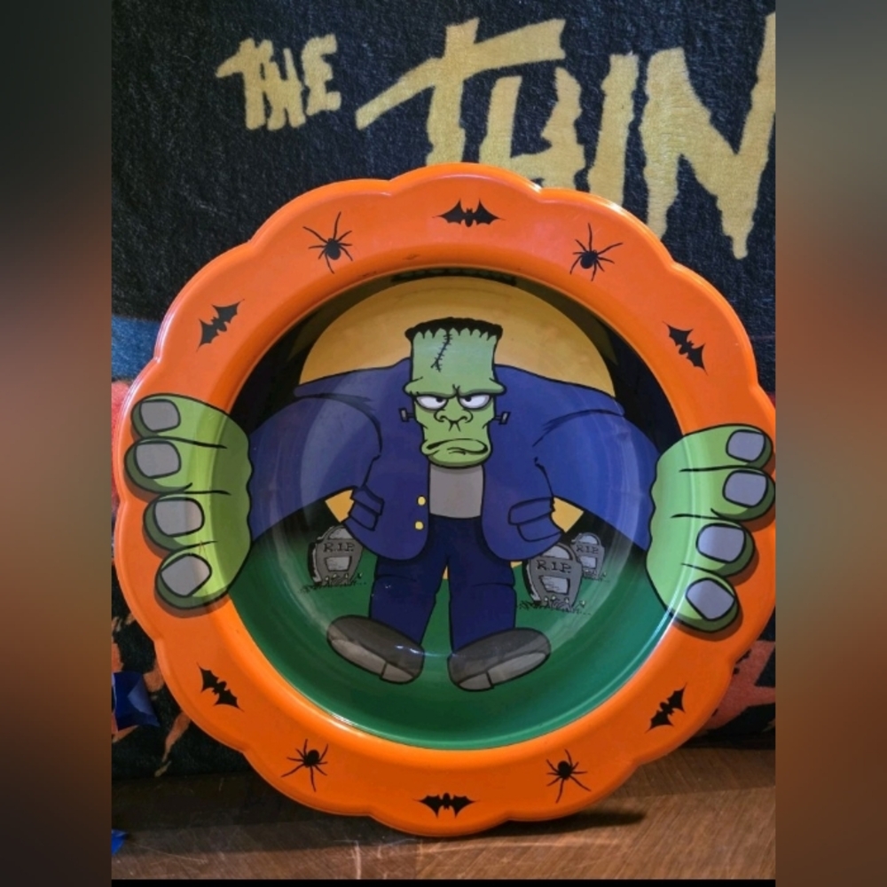 Vintage Halloween 90s Large Frankenstein Ullman Candy Bowl